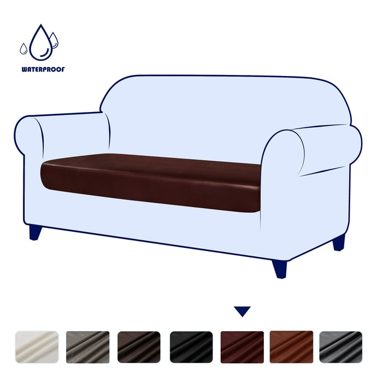 Subrtex Stretch PU Leather Sofa Seat Covers Couch Cushion Cover Waterproof  Furniture Protector (Loveseat, Wine) 