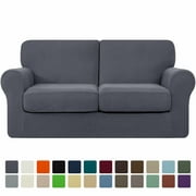 Subrtex Stretch Sofa Slipcover Sets with 2 Backrest Cushion Covers and 2 Seat Cushion Covers Gray