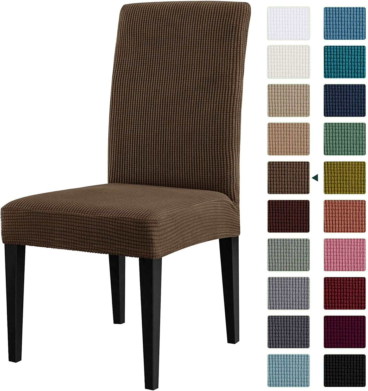 Shop Subrtex Stretch Textured Check Dining Chair Slipcover (Set of 4