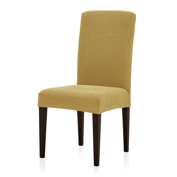 Subrtex Stretch Textured Grain Dining Chair Slipcover (Set of 4, Beige)