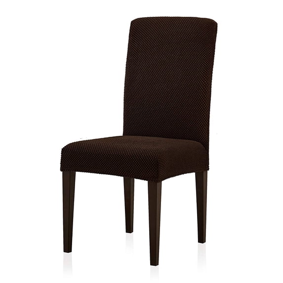 Subrtex Stretch Textured Grain Dining Chair Slipcover (Set of 4, Chocolate)