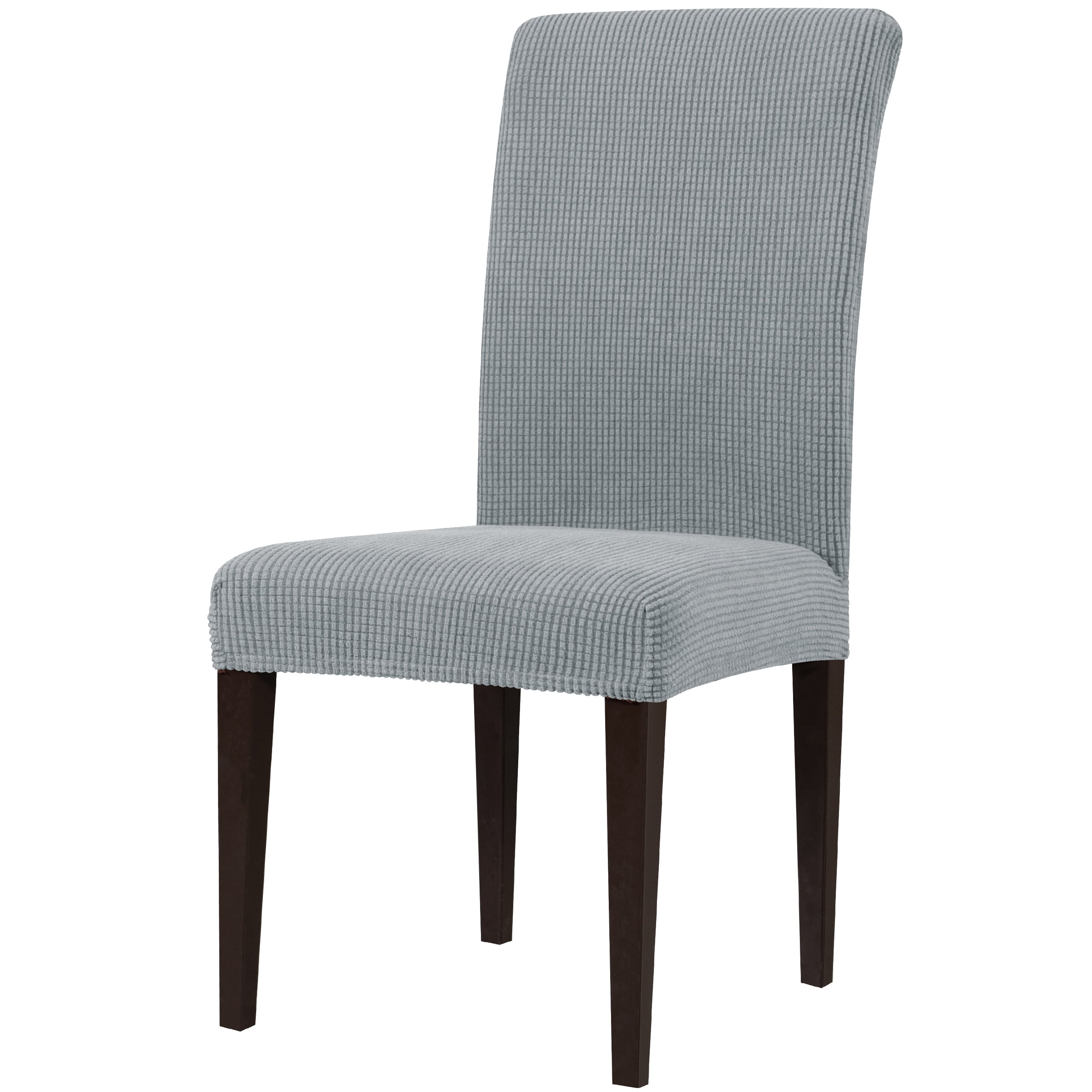 Subrtex Stretch Textured Grid Dining Chair Slipcover (Set of 2, Light Gray)