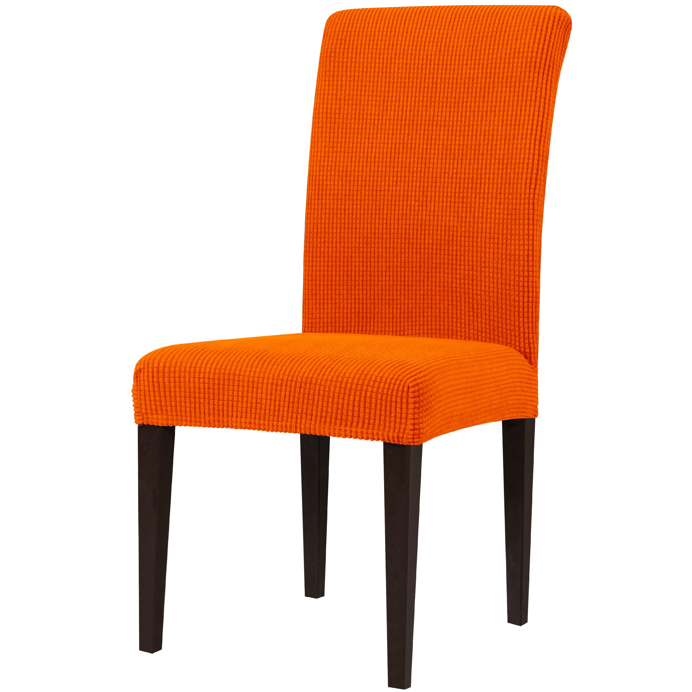 Subrtex Stretch Textured Grid Dining Chair Slipcover (Set of 2, Orange )