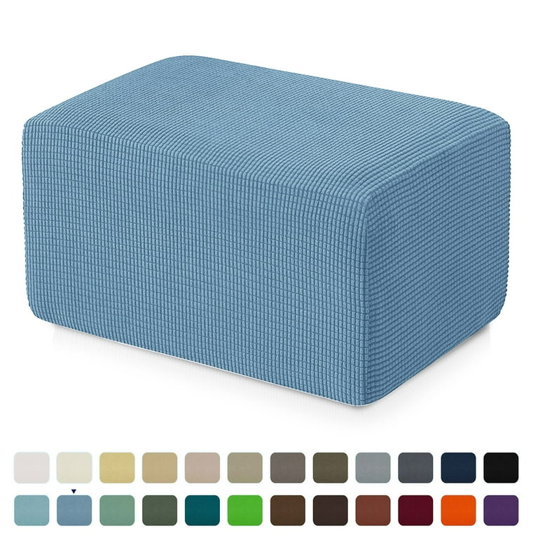 Subrtex Stretch Textured Grid Oversized Ottoman Slipcover