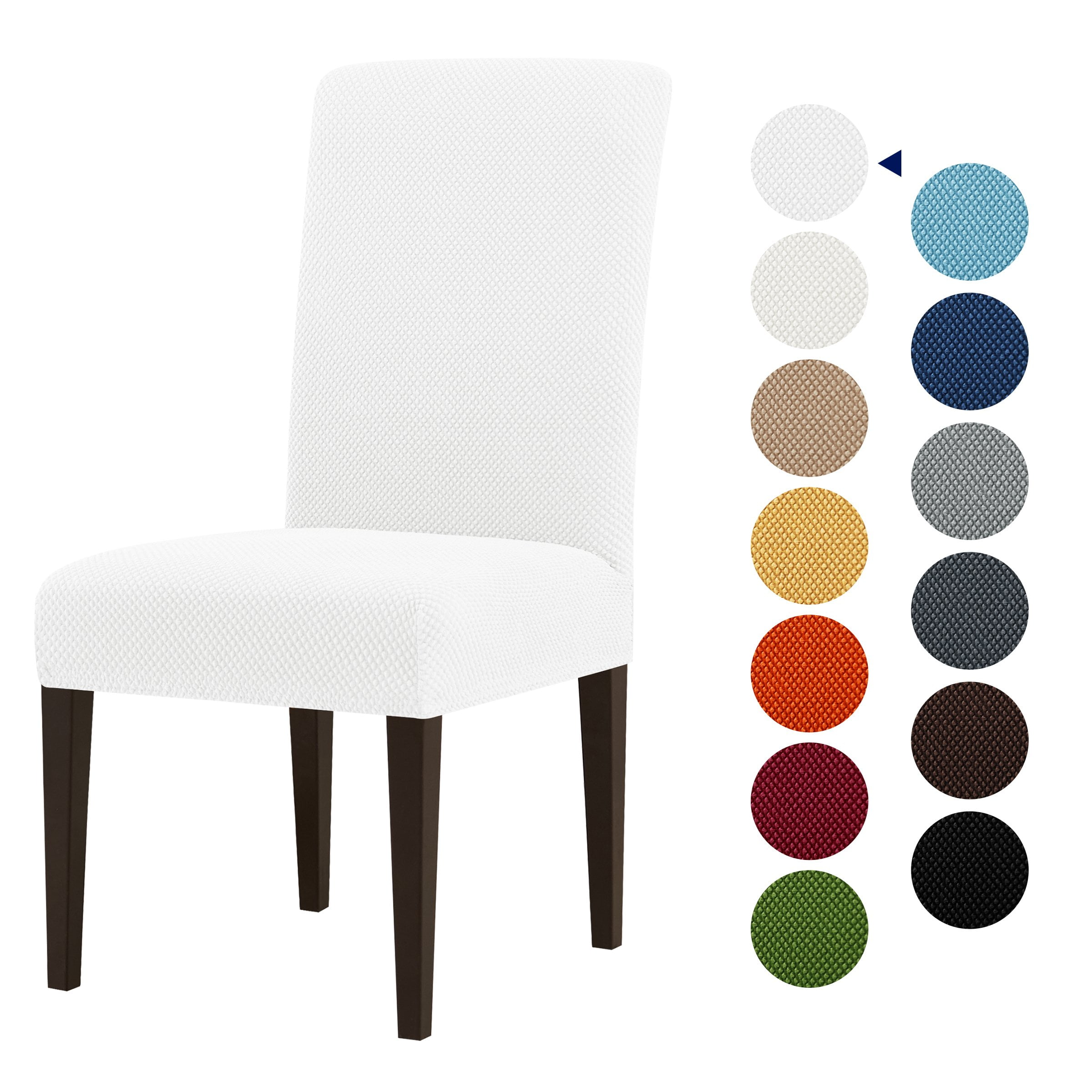 Subrtex Stretch Textured Mini Dots Dining Chair Slipcover Set of