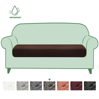 Sofa Seat Cushion Cover, Faux Leather Stretchy Chair Loveseat Couch Cushion Covers  Slipcovers 