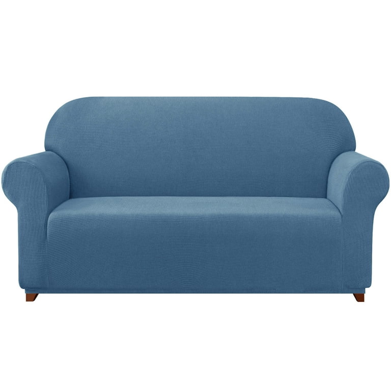 Subrtex Loveseat Slipcover, Denim Blue, Stretch Textured
