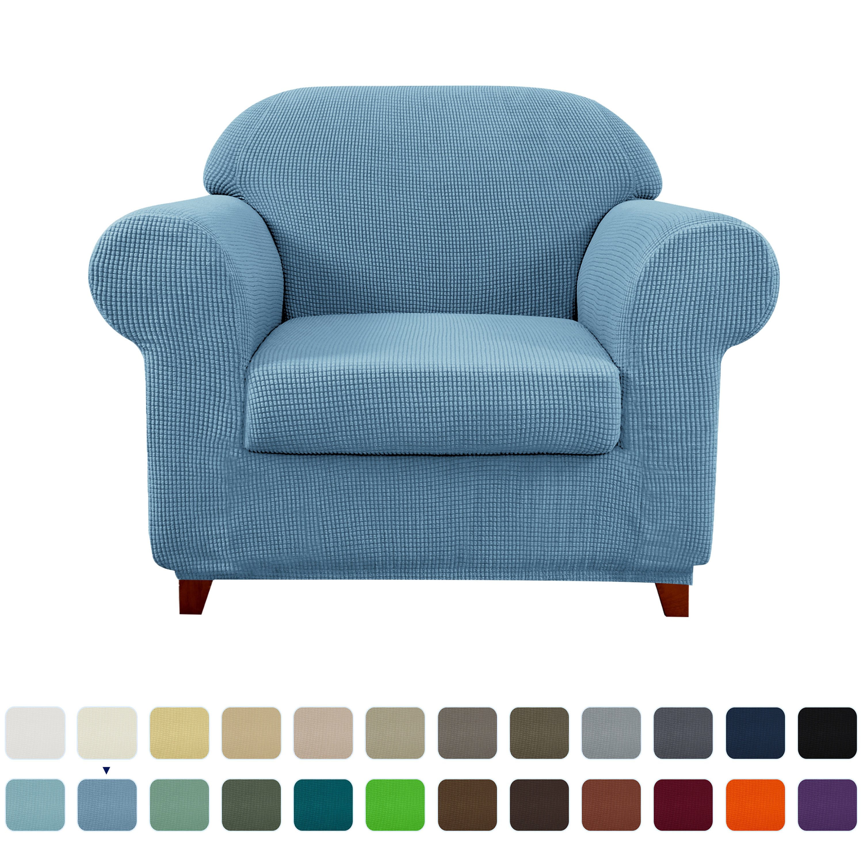 Subrtex Textured Grid Stretch Sofa Cover Couch Slipcover with Separate