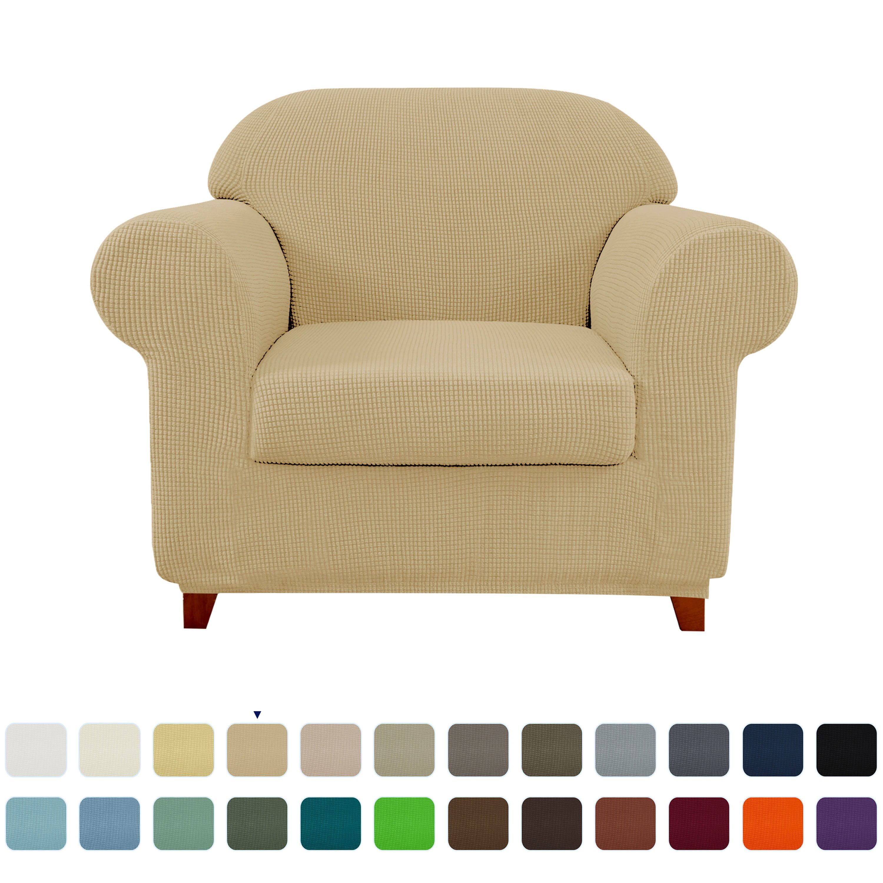 Subrtex Textured Grid Stretch Sofa Cover Couch Slipcover with Separate