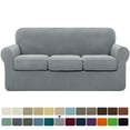 thumbnail image 1 of Subrtex Textured Grid Stretch Sofa Cover Couch Slipcover with Separate Cushion Cover (Light Gray, Sofa), 1 of 7
