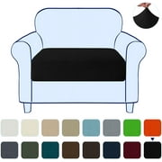 Subrtex Textured Grid Stretchy Washable Sofa Seat Cushion Cover Armchair Loveseat Sofa Protector （Black, Chair）