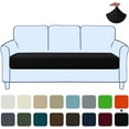 thumbnail image 1 of Subrtex Textured Grid Stretchy Washable Sofa Seat Cushion Cover Armchair Loveseat Sofa Protector （Black, Sofa）, 1 of 7
