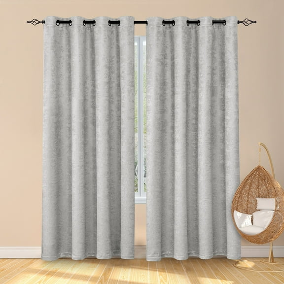 Subrtex Thermal Insulated Grommet Blackout Curtains for Bedroom, Set of 2 Panels, 52"×95", Greyish White