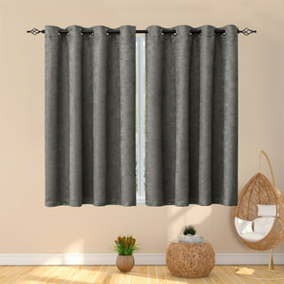  Muamar Velcro Blackout Curtains for Bedroom 2 Panels with  Tiebacks(Black, 34 W x 45 L),Without Rods Small Curtains,Kitchen Curtains,Easy  Install for Window, Bathroom Door,Wardrobe, Cabinet Etc : Home & Kitchen