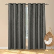 Subrtex Thermal Insulated Grommet Blackout Curtains for Bedroom, Set of 2 Panels, 53"×96", Dark Grey