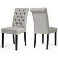 thumbnail image 1 of Subrtex Upholstered Dining Chair with Scrolled Back and Button Tufting, Modern Fabric Kitchen Side Chair (Set of 2, Light Gray), 1 of 8