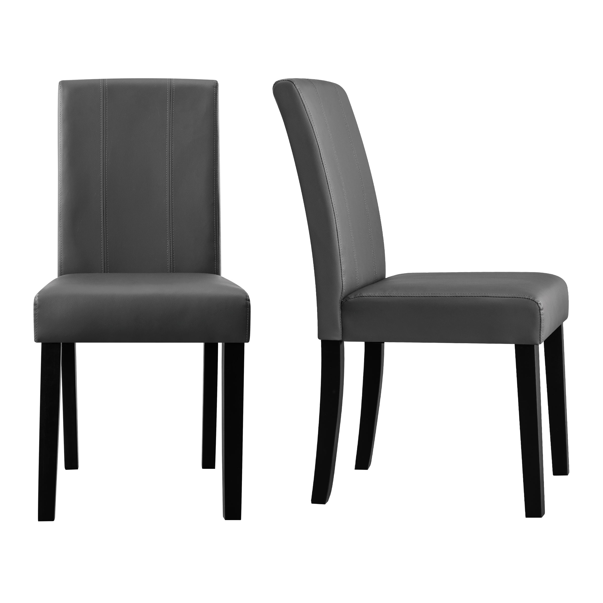 Subrtex Urban Style PU Leather Parsons Dining Chair Waterproof Dirt resistant Dining Chair, Set of 6, Black
