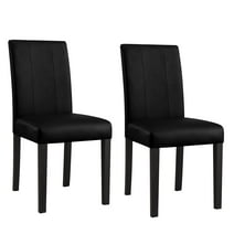 FDW Set of 4 Urban Style Leather Dining Chairs With Solid Wood Legs ...