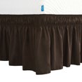 thumbnail image 1 of Subrtex Wrap Around Bed Skirt Elastic Elegant Soft Fabric Ruffled Fade Resistant Replaceable (Full, Chocolate), 1 of 5