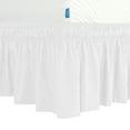thumbnail image 1 of Subrtex Wrap Around Bed Skirt Elastic Elegant Soft Fabric Ruffled Fade Resistant Replaceable (King, White), 1 of 5