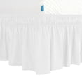 thumbnail image 1 of Subrtex Wrap Around Bed Skirt Elastic Elegant Soft Fabric Ruffled Fade Resistant Replaceable (Twin, White), 1 of 5