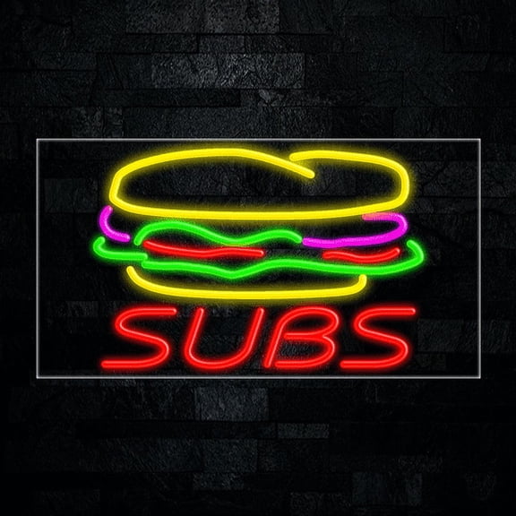 Subs-LED Neon Sign 33"L x 18"H #30702