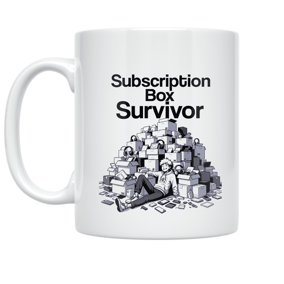 Subscription Box Survivor Tech Humor - Subscription Box Enthusiast - 11 oz Ceramic Coffee Mug