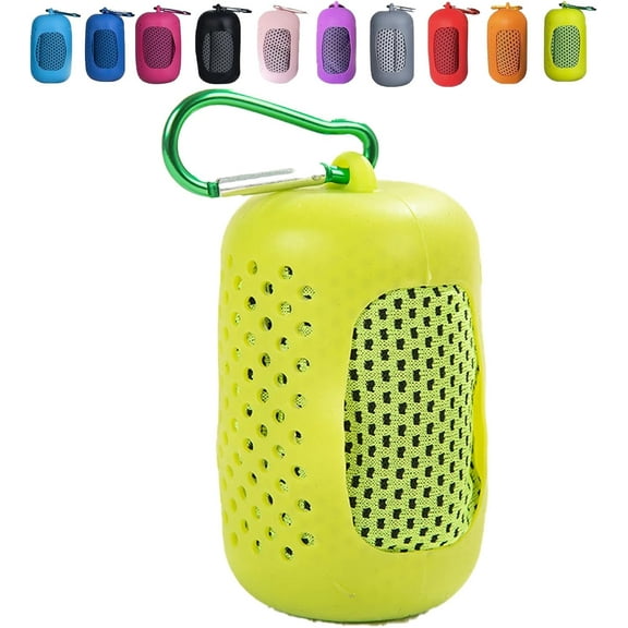 Subscrsidewa Festivalment Portable Cooling Towel, 90×30cm Reusable Soft Breathable Ice Towel with Case for Sport, Yoga, Camping