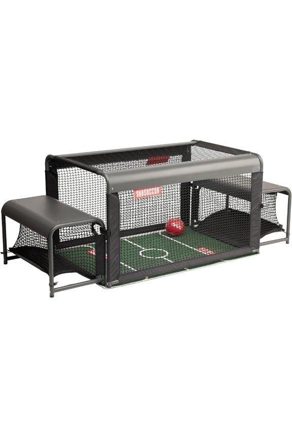 S3 Edge Bench Soccer Game with Mat and Ball Portable Indoor/Outdoor Table Soccer Set, Sturdier Redesigned Frame, Easy Assembly