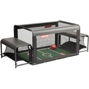 Subsoccer S3 Edge Bench Soccer Game with Mat and Ball   Portable Indoor/Outdoor Table Soccer Set, Sturdier Redesigned Frame, Easy Assembly