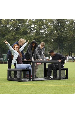 S7 Premium Bench Soccer Game Set Black Steel Frame Portable Indoor Outdoor Table Football