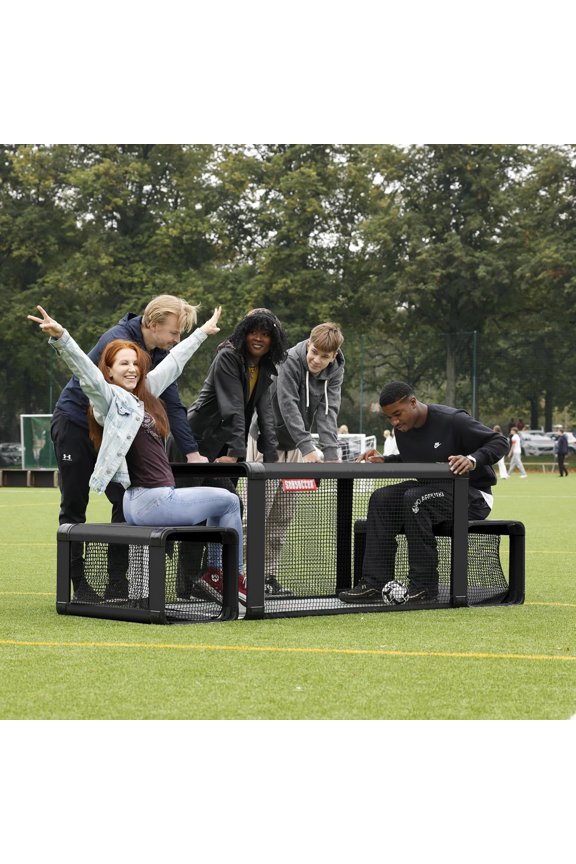 S7 Premium Bench Soccer Game Set Black Steel Frame Portable Indoor Outdoor Table Football