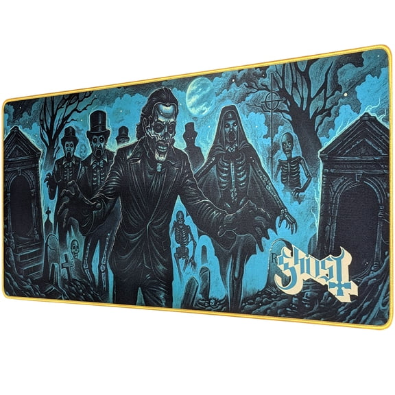 Subsonic - Ghost Cryptwalker XXL Mouse Pad - 90x40 cm Desk Mat - Smooth Surface Optimized for Sensors, Non-Slip Base, and Stitched Edges