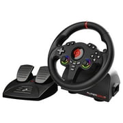 Subsonic - Superdrive 220 RS Steering Wheel - Dual Joystick LED Racing Wheel, 180  Rotation, with Pedals and Paddle Shifters. For Switch 2 / Switch, PS4, PC, and Xbox - Black
