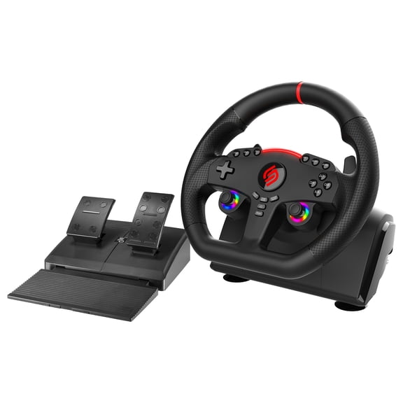 Subsonic Superdrive 270 GT Racing Wheel with Pedal Set and Dual LED Sticks for PS3, PS4, Xbox One, Xbox Series XS, Switch/Switch 2, PC
