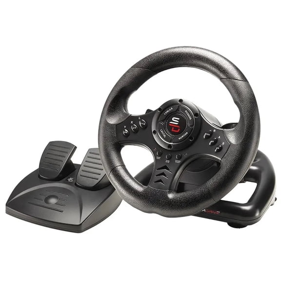 Subsonic - Superdrive SV450 Steering Wheel, 180 rotation, with pedals and Paddle Shifters. Compatible Switch 2 / Switch, PS4, PC, and Xbox Black