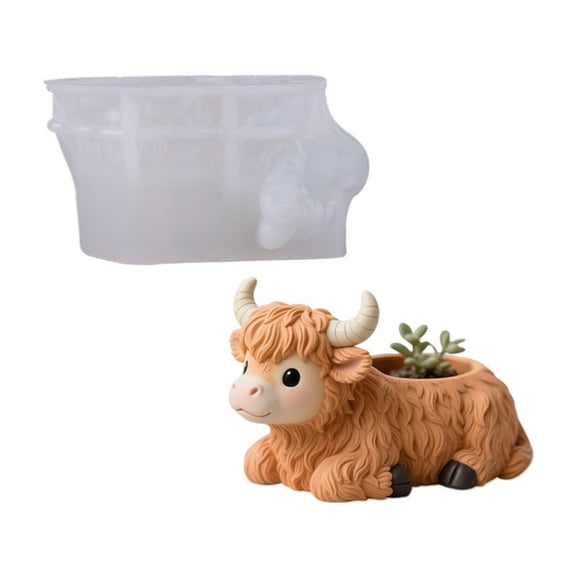 Substantial Silicone Mountain Cow Mold For DIY Resin Cement Concrete Crafts Creative Succulent Planter container Bedeck Gift Project