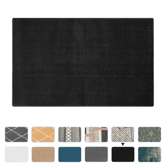 Subtext Modern Area Rugs Soft Anti-Stain Durable Carpets (6'×9',Black)