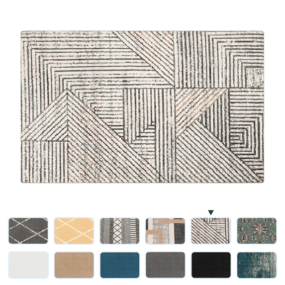 Subtext Modern Area Rugs Soft Anti-Stain Durable Carpets (6'×9',White Striped)