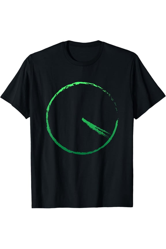 Subtle 420 T-Shirt Minimalistic Green Gradient Clock Print T-Shirt men and women can wear, black, white, gifts