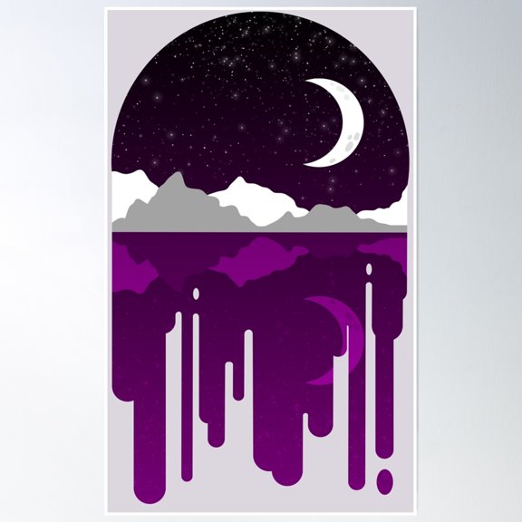 Subtle Ace Drip Landscape Poster Wall Art, Modern Wall Decor, 8x12 UNFRAMED