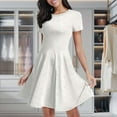 thumbnail image 1 of Subtle Beige Abstract Pattern Women's Classic Swing Skater Dress Casual Work Party Cocktail Dresses, 1 of 6