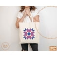 thumbnail image 1 of Subtle Bi Pride, Subtle Bisexual, Bi Pride, Library Tote, Book Tote, Quilt Motif, feminist tote, 1 of 1