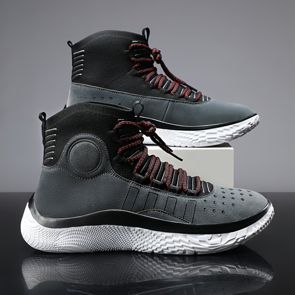 Subtle Black And Gray Basketball Shoes, Perfect for Students' Training on The Court, Stylish And Versatile for Campus Outfits