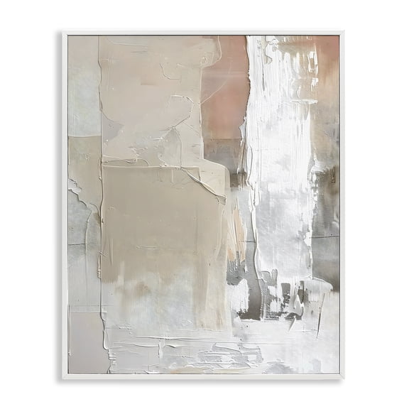 Stupell Industries Subtle Blush Abstract White Framed Giclee Art, design by Riley B