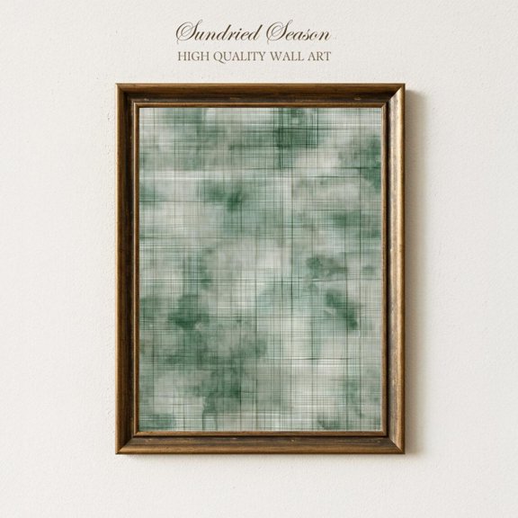 Subtle Grid Abstract Sage Cream Calm Modern Wall Art Neutral, Unframed Paper Poster 8x10in