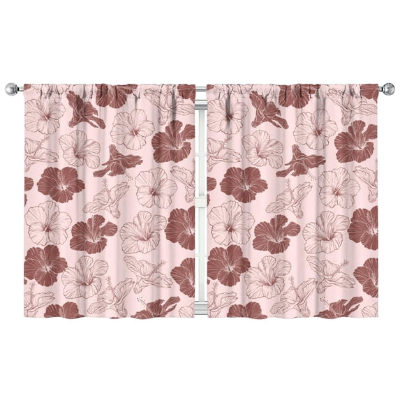 Subtle Nature Print Curtains 42x54 Inch Rod Pocket 2 Panels, Blackout Drapes for Bedroom and Light Filtering