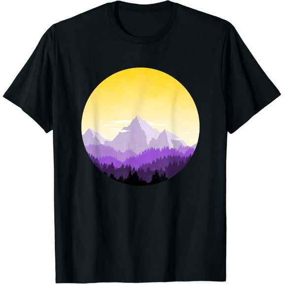 Subtle Nonbinary Pride Flag (Mountain Landscape) T-Shirt