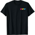 thumbnail image 1 of Subtle Pansexual Hearts Clothes Pan Pride Ally Merch Stuff T-Shirt, 1 of 4