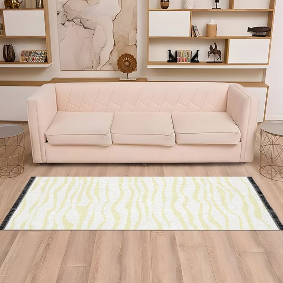 Subtle Stripes 72x23.5" Bedroom Runner Rug, Durable and Non-Slip for Hallways and Living Rooms